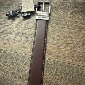 Steve Madden Mens Sz 34 Belt Black/Brown Reversible NWT